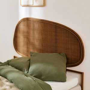 Sweeek Tête de lit organique en rotin foncé SAMOA 160cm