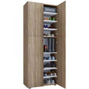 Lona xxl Meuble à chaussures 4 portes, finition chêne Sonoma.