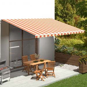 VidaXL Tissu de remplacement pour auvent Jaune et orange 5x3,5 m