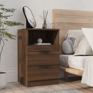 VidaXL Table de Chevet Bois d'Ingénierie Chêne Marron - Brun
