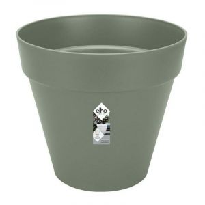 Elho Pot De Fleurs Rond LOFT URBAN - Plastique - Percé - Réservoir - Avec roulettes - Ø40 - Vert