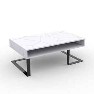 Image de Table basse design 100x37,5x60 cm blanc et noir - SPACE