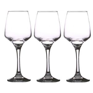 Image de Wadiga Set de 3 Verres &agrave; Eau Sur Pieds en Verre Transparent - 33cl