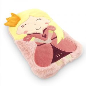 Sud trading Bouillotte enfant princesse en fourrure rose