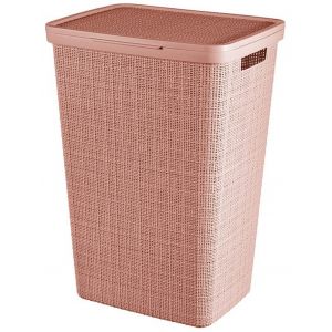 Curver Coffre à linge Jute 58L rose - 43x34x60 cm