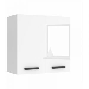 BELINI Meuble Haut Cuisine SG2-60, Rangements, 2 Portes, T: 29,6x60x58 cm, Armoire Murale avec Poign&eacute;e en M&eacute;tal, blanc tr&egrave;s