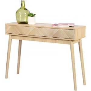 Urban living Console Avec 2 Tiroirs Systeme Shelby Beige Atmosphera