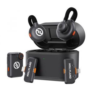 Hollyland Lark M2S Micro Cravate sans Fil pour Caméra, iPhone, Android, 300 m Portée, Clip en Titane, ENC, 30H Durée, Micro Lavalier pour Livestreaming Vlog (2TX+3RX)