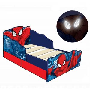 Room Studio Lit P'tit Bed design Spiderman lumineux avec tiroirs de rangement (70 x 140 cm)