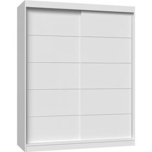 Paolo - Armoire À 2 Portes Coulissantes - Penderie L 160 Cm - Dressing De Chambre 2 Portes - Blanc