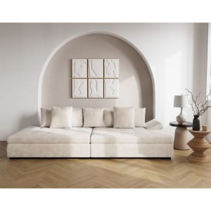 Canapé droit 4 places en beige