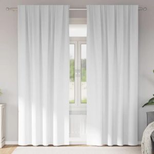 VidaXL Rideaux Avec Des Rideaux 2 Pcs Blanc &Eacute;clatant Polyester