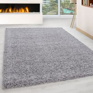 Life SHAGGY XXL - Grand Tapis Uni 300 x 400cm - 100% Polypropylène 30mm - Gris clair