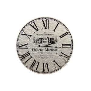 Décoration d'Autrefois Horloge Ancienne Metal Château Martinon 58cm - Gris