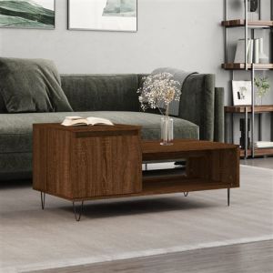 VidaXL Table basse Chêne marron 100x50x45 cm Bois d'ingénierie