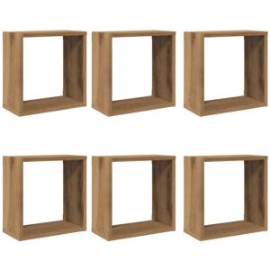 VidaXL Étagères Cube Murales 6 Pcs Chêne Artisanal Bois D'ingénierie