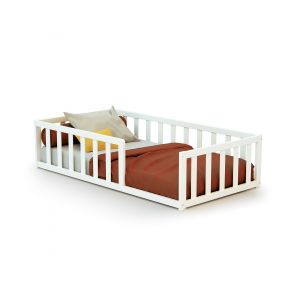Ateliers T4 Lit enfant au sol en bois Blanc