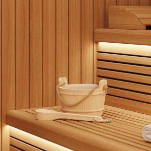 VidaXL Seau de Sauna 2 pcs Marron Bois de pin massif et chanvre