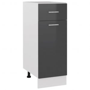 Image de VidaXL Armoire de plancher tiroir Gris brillant 30x46x81,5cm Aggloméré