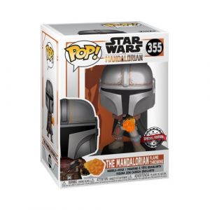 Image de Funko Figurine Pop Bobble Head - Star Wars : Le Mandalorien N°355 - The Mandalorian Lance De Flammes - Métallique (46093)