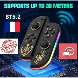 Manette joycon sans fil avec Lumière RGB pour Nintendo Switch