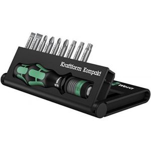 Wera 05056653001 Jeu d'embouts de vissage 10 pièces Fendues/PH/PZD Porte-embout