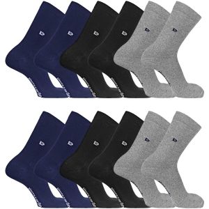 Pierre Cardin Chaussette Homme Coton Peign&eacute; - Lot de 6 - Chaussettes Hautes Homme, Confortables & Douces, Noir/Gris/Bleu Marine 40/46