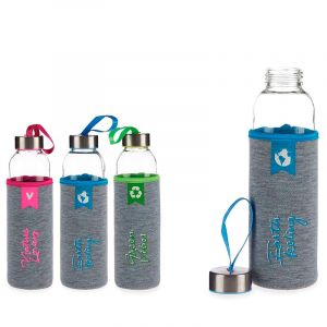 Dam Ensemble 3 bouteilles neoprene cristal col &eacute;tiquettes messages 500 ml