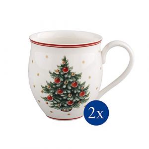 Villeroy & Boch Mug à café motif sapin Noël ensemble de 2 pièces Toy's Delight Blanc