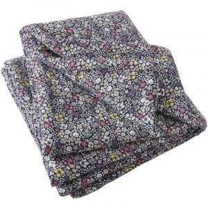 Bout de lit gaze de coton 90 x 200 cm Malia fleuri