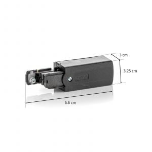Global Molto Luce - Nordic Aluminium XTS12-2 Alimentation pour extrémité droite pour rail 3 allumages noir