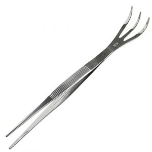 Wazakura Pincette à Feuilles 2 en 1 en Acier Inoxydable pour Bonsaï, Plantes, Jardinage avec Râteau,Accessoire Japonais de Précision Fabriqué au Japon, 220 mm,