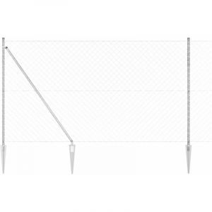 VidaXL Clôture en maillon de chaîne avec 7 poteaux en pique 1.5x10 m en acier galvanisé 3351216