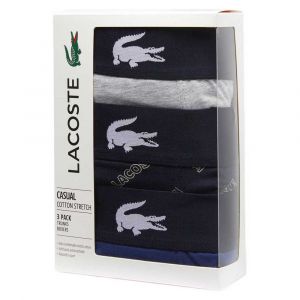 Lacoste Lot de 3 boxers logotes en coton - Bleu