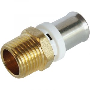 Image de Somatherm Raccord droit Mâle à Sertir pour tube Multicouche Ø16 - M15/21