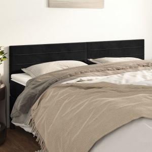 VidaXL Têtes de lit 2 pcs Noir 90x5x78/88 cm Velours - Black