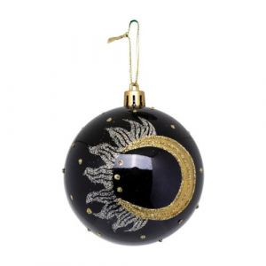 Atmosphera Créateur d'intérieur - Boule de Noël Déco Lune 8cm Noir