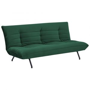 Happy Garden Canap&eacute; convertible 3 places en velours vert