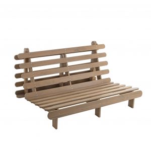 Terre de Nuit Structure futon 140x200 cm en bois massif taupe - Taupe