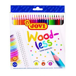 Jovi Etui de 24 crayons de couleur sans bois Woodless