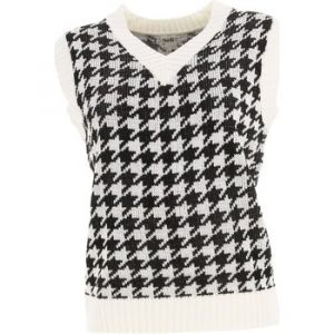 Pull sans manches Nell Pull sans m pied de poule blanc lady Blanc Taille : L
