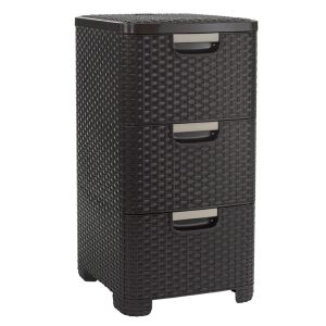 Image de Curver Tour de rangement My Style aspect rotin en polypropylène (14 L)