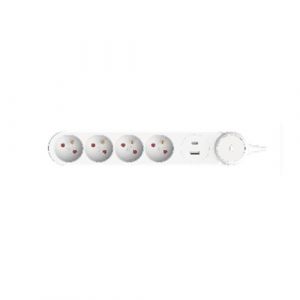 Zenitech Bloc multiprise Iota 4x16A + interrupteurs + USB A+C - Blanc
