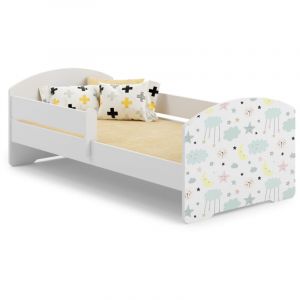 Lit enfant LUK BAR 140x70 Étoiles avec matelas