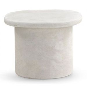 Table basse en polyrésine couleur ciment blanc