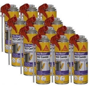 Image de Sika 12 cartouches mousse expansive isolante 2en1 boom 102 combi 500ml