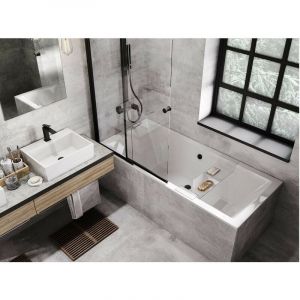 Baignoire rectangulaire blanc à encastrer 170 x 75 cm - Repose Tête OFFERT - QUADRO SLIM