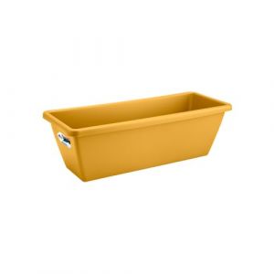 Elho Barcelona Balconnière 50 - Planteur pour Balcon & Extérieur - Plastique 100% recyclé - Ø 49.8 x H 16.0 cm - Jaune/Jaune Miel