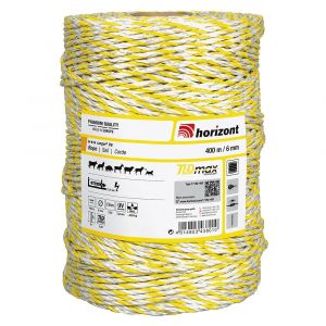 Cordon clôture électrique Ranger R6 - Jaune blanc - 400m 6mm