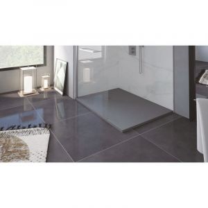 Receveur NOLA 3 - 100x120x3cm - R&eacute;sine - Anthracite - Bonde - D&eacute;coupable